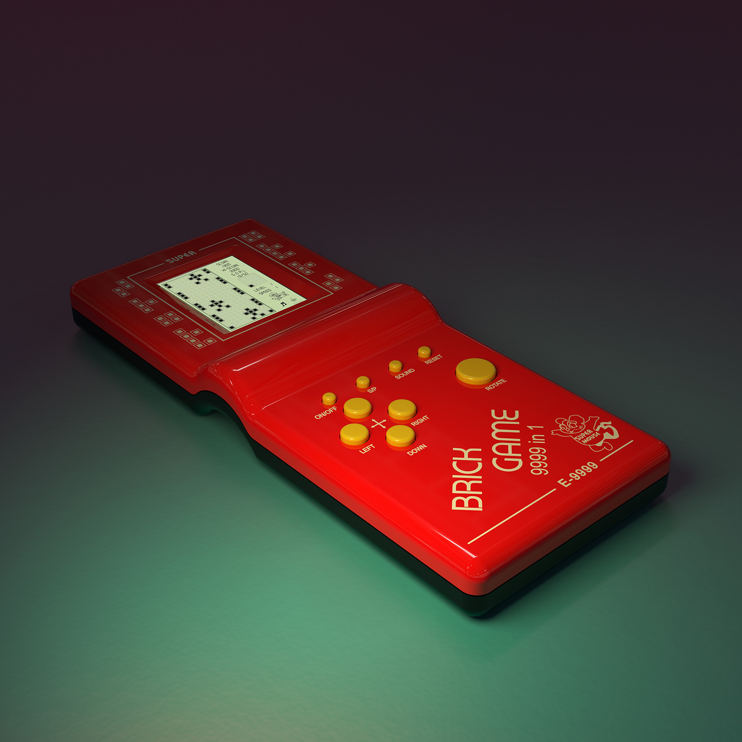 Red Brick Game render on a gradient backdrop